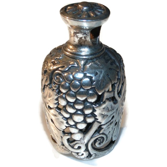 GRB Vintage Sterling Silver HUGE Grapes Wisteria Bell Pendant Gordon Barnett 925 - Picture 2 of 6